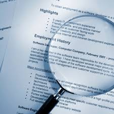 resume with magnifying glass